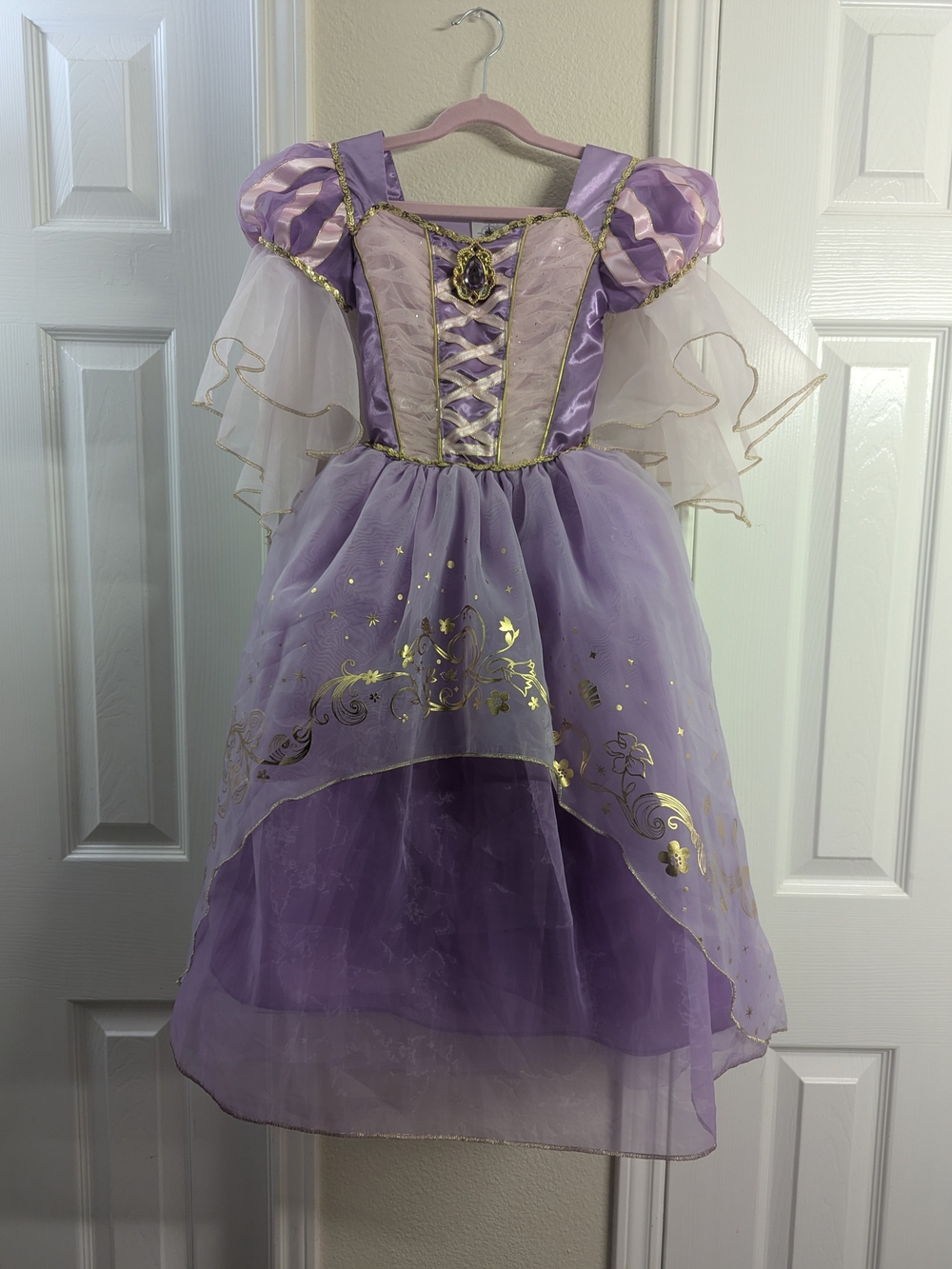 Disney Rapunzel Princess Dress with Gold Accents